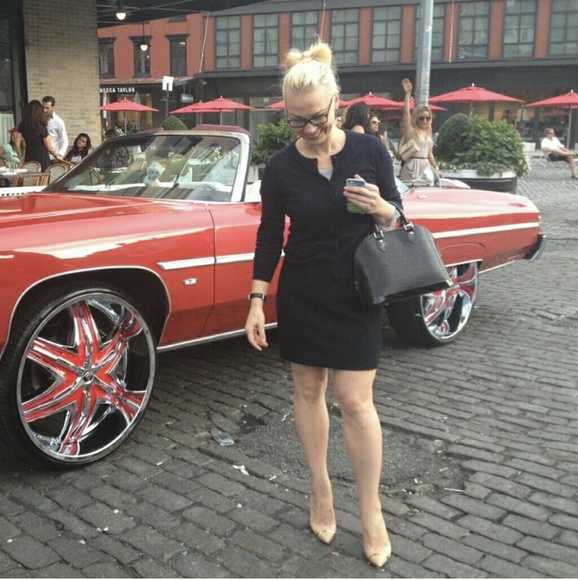 Vintage yessica Genuine Wool Little Black Warm Classy Pencil Skirt 42 - Picture 4 of 11